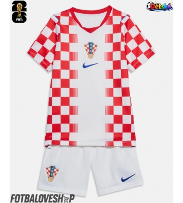 Chorvatsko Dětské Domácí Dres MS 2026 Krátký Rukáv (+ trenýrky)